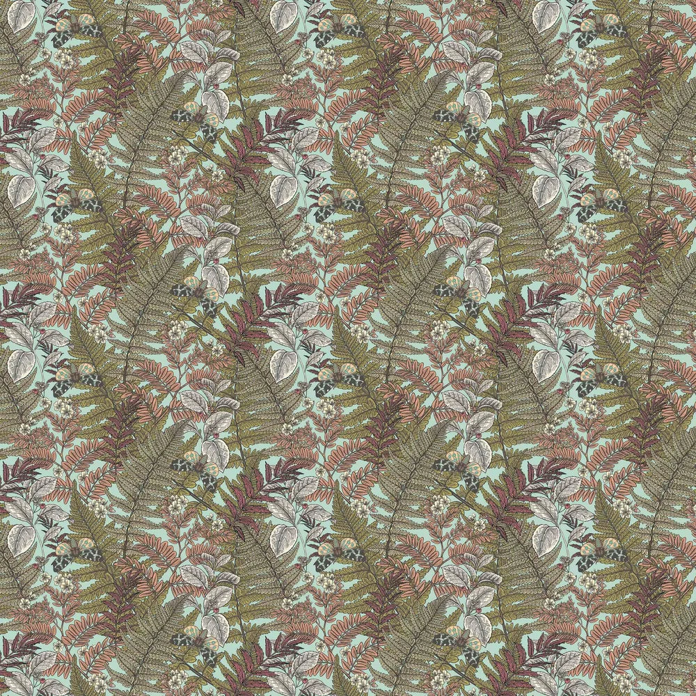 Wild Ferns Wallpaper - Rosehip