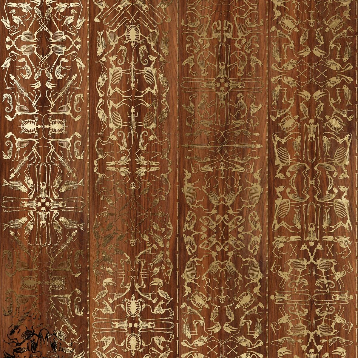 Sample – Skeleton Damask – Foil Wallpaper – Gold