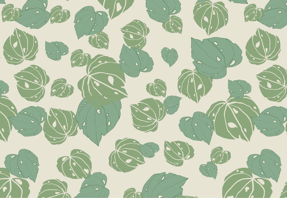 Sample - Kawakawa - NZ Wallpaper Series - Cream Green
