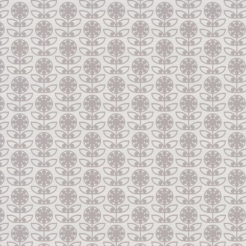 Sample - Retro Dotty Flower Wallpaper - Grey