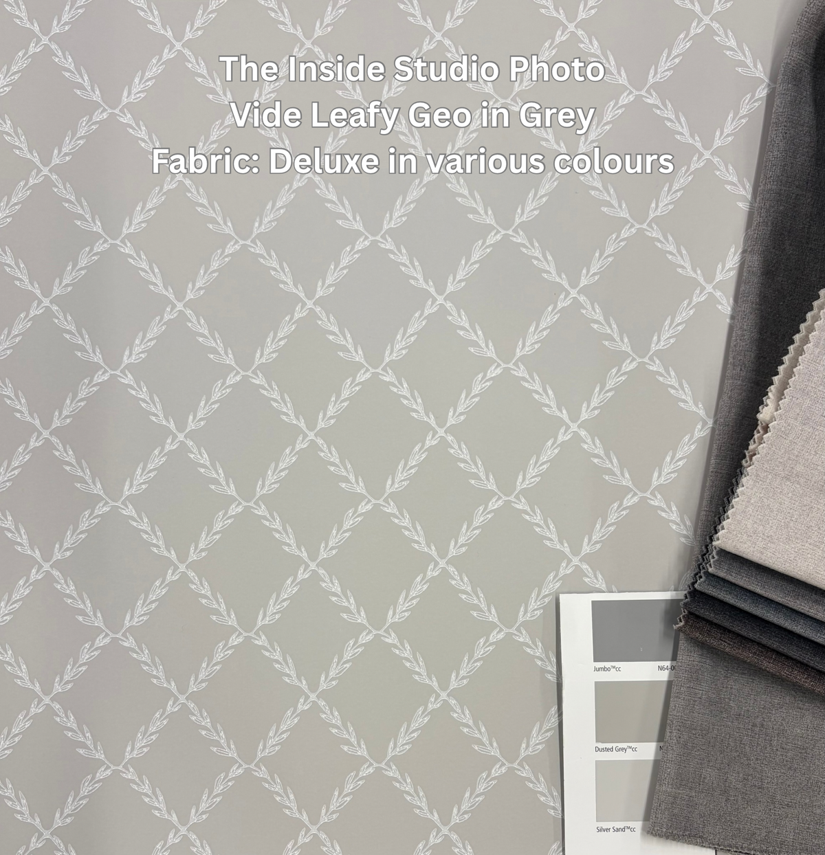 Vide - Leafy Geo Wallpaper - Grey