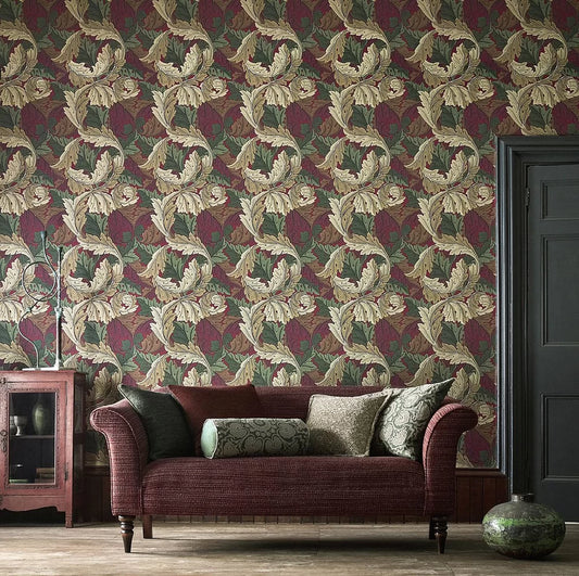 Acanthus by Morris Wallpaper - Madder/Thyme