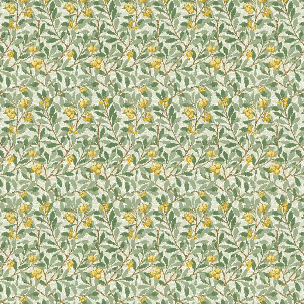Arbutus by Morris Wallpaper - Sage/Lemon