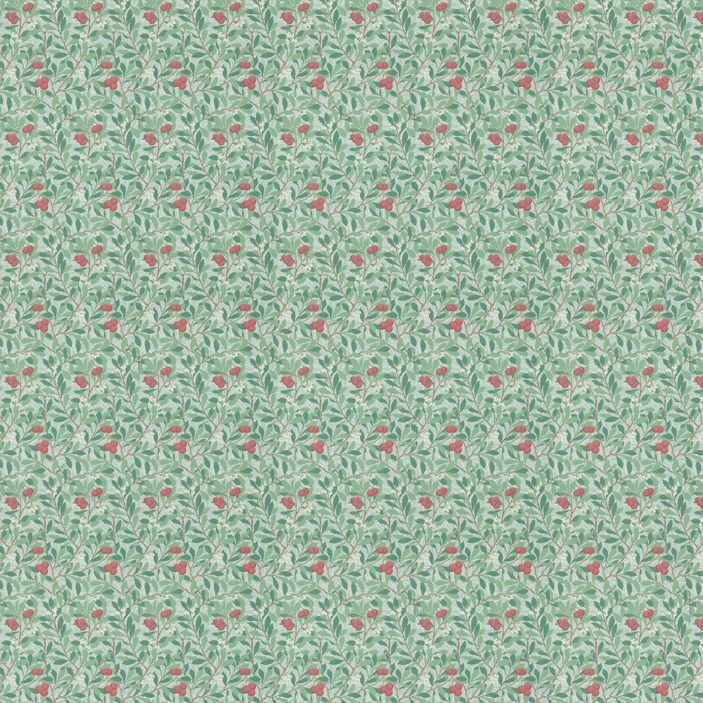Arbutus by Morris Wallpaper - Thyme/Coral