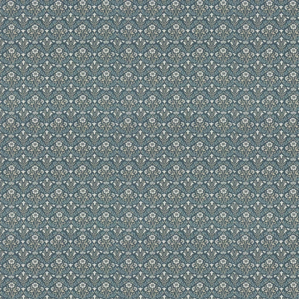 Bellflowers Wallpaper - Morris - Indigo Linen