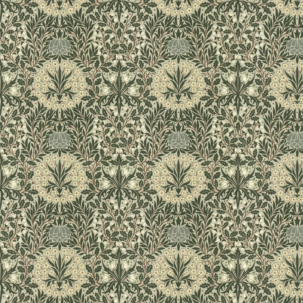 Daisy & Oak Wallpaper - Sage / Forest