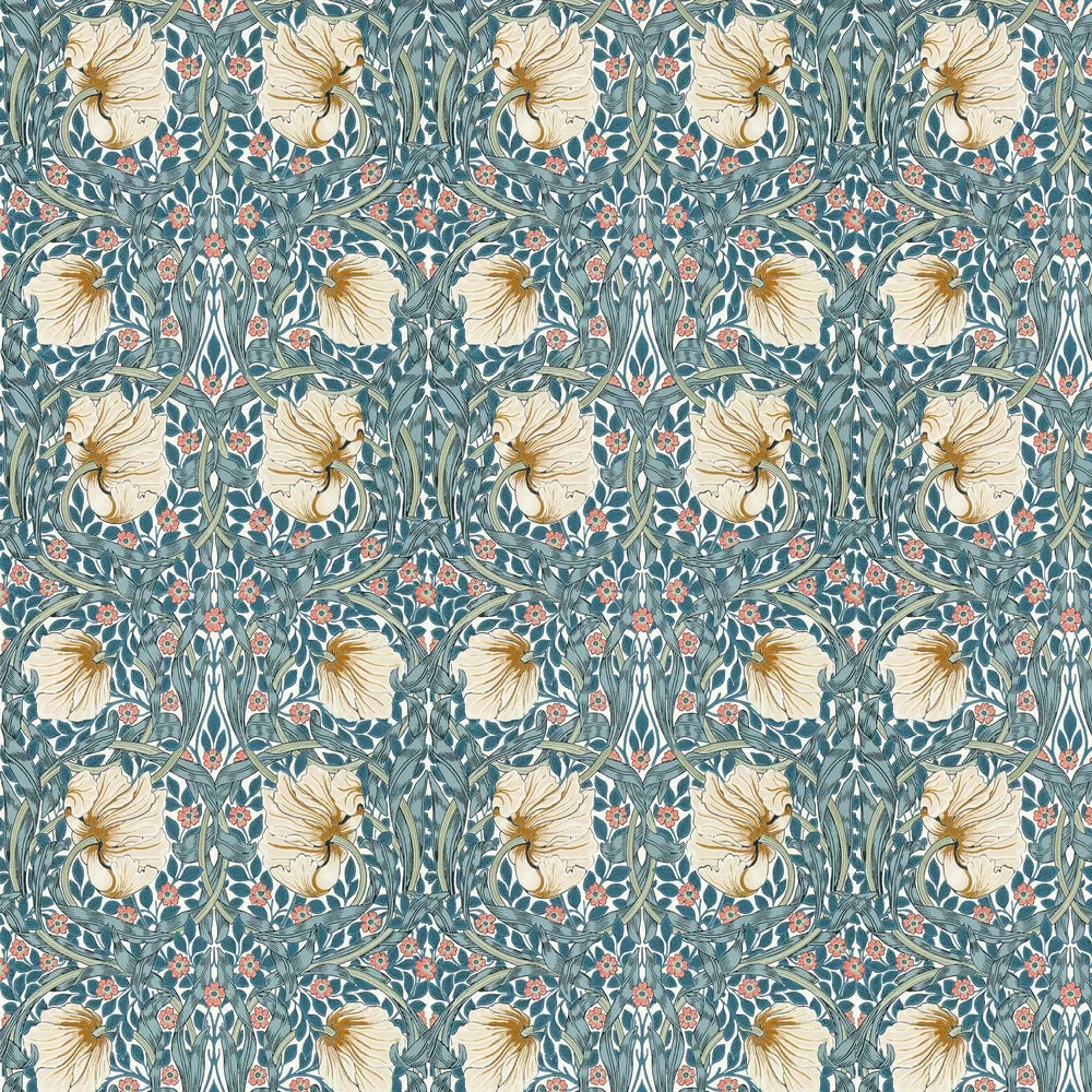 Pimpernel Wallpaper - Woad/Coral