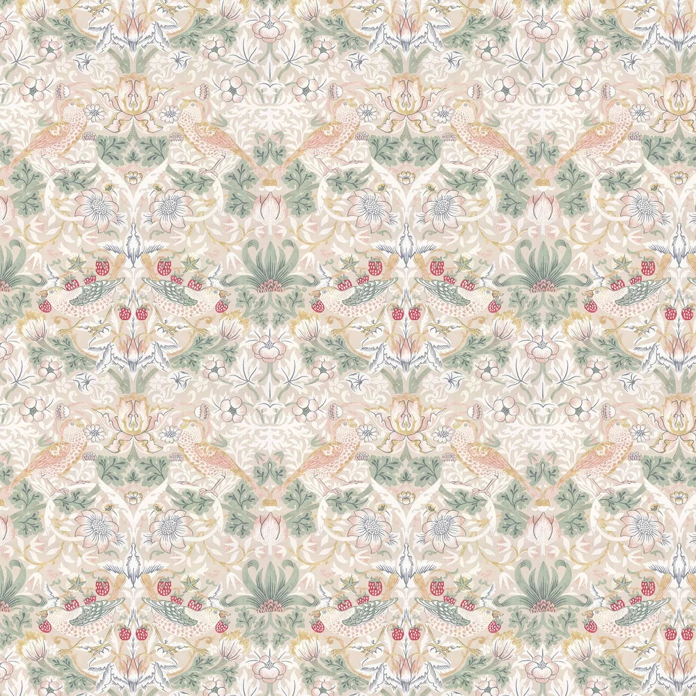 Strawberry Thief Wallpaper - Cream