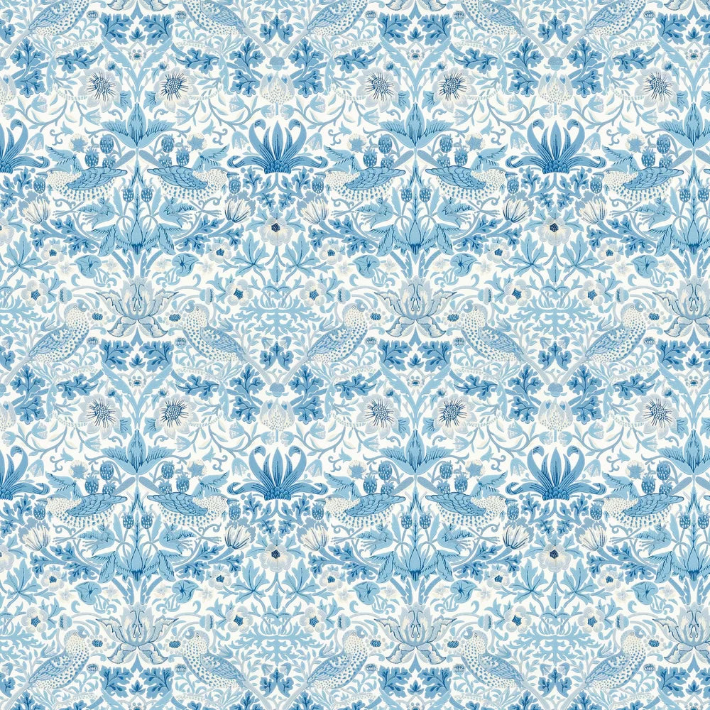Strawberry Thief Wallpaper - Woad