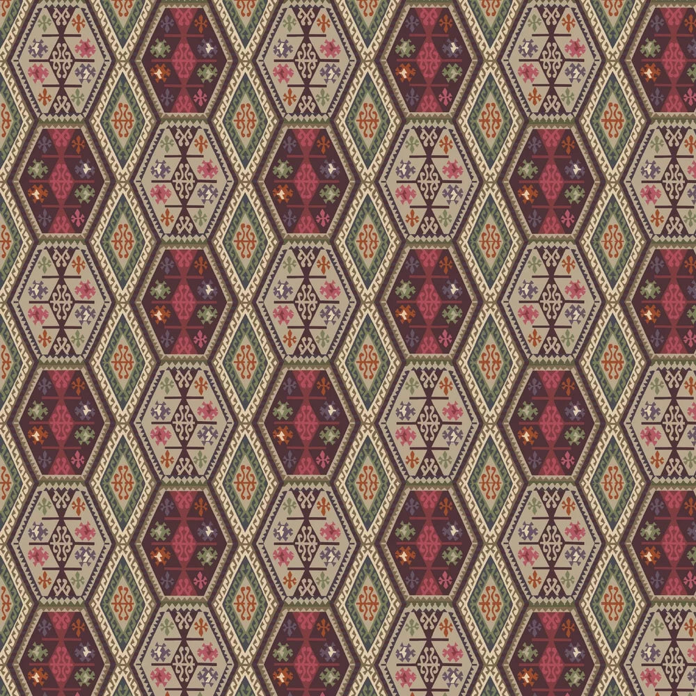 Mulberry Home Buckland Wallpaper - Red/Plum