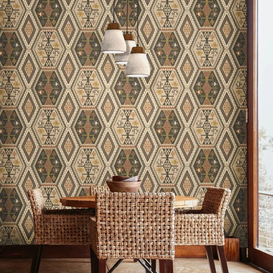 Mulberry Home Buckland Wallpaper - Woodsmoke
