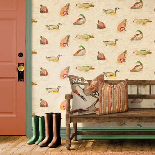 Duck Pond Wallpaper by Mulberry Home - Jewel