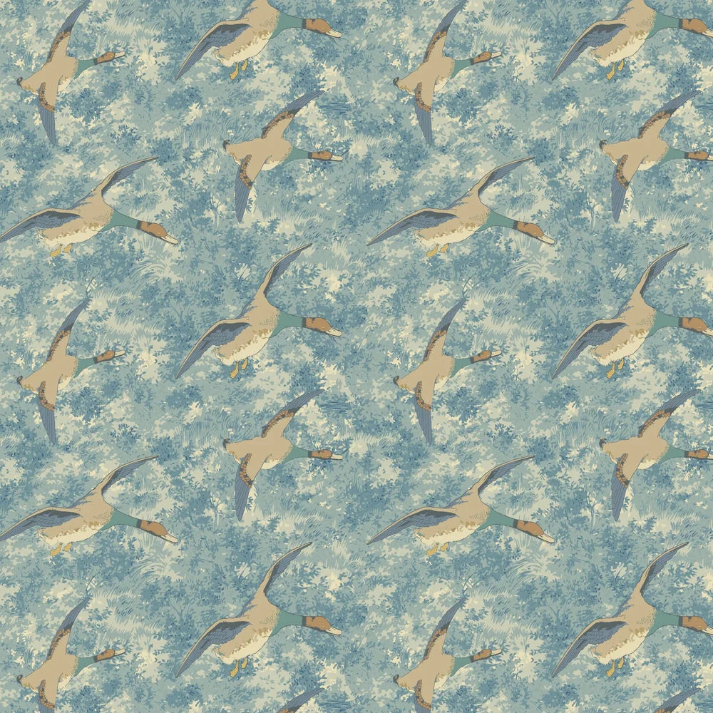Forest Ducks by Mulberry Home Wallpaper - Blue
