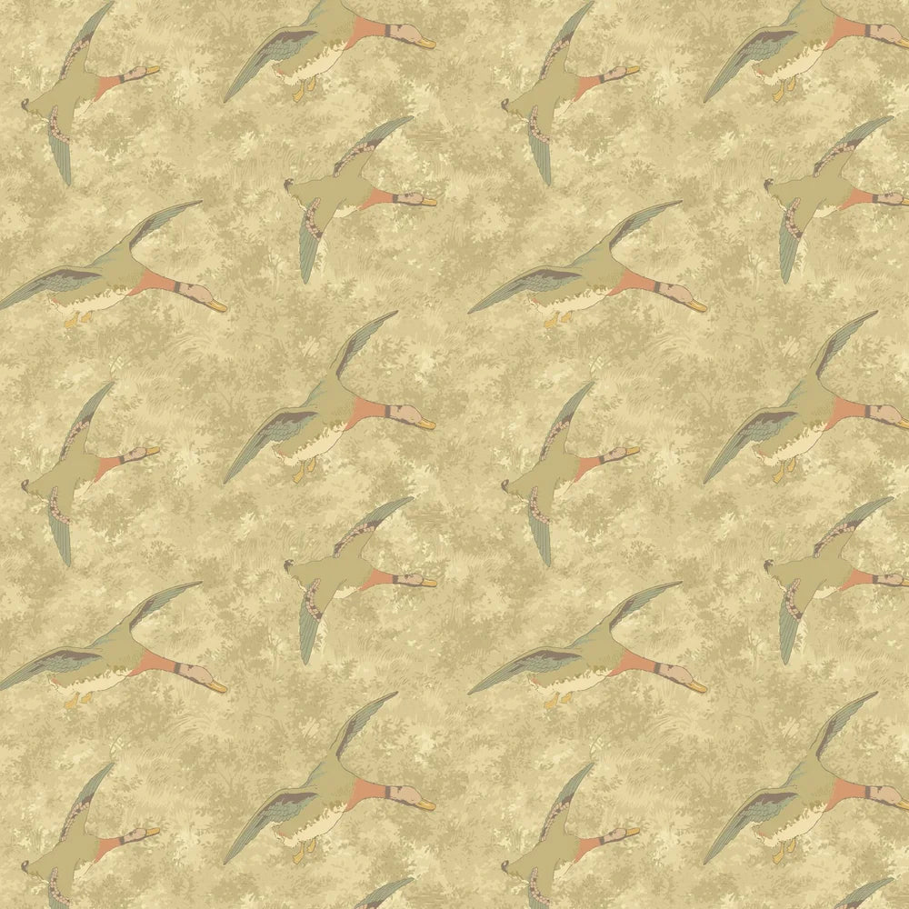 Forest Ducks by Mulberry Home Wallpaper - Parchment