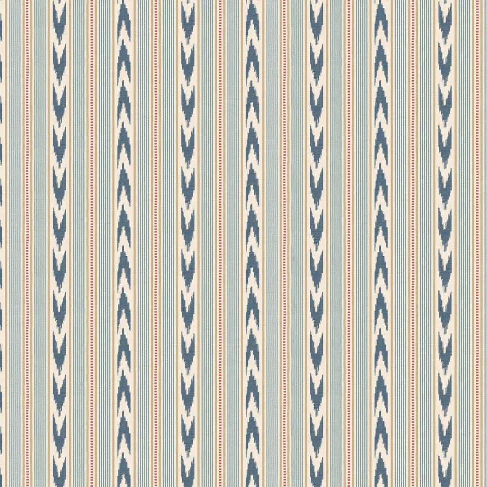 Newport Stripe by Mulberry Home Wallpaper - Blue/Red