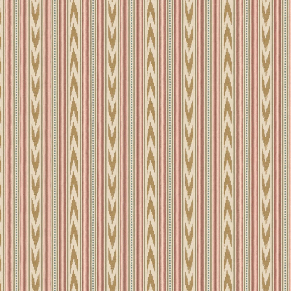 Newport Stripe by Mulberry Home Wallpaper - Old Red/Sand