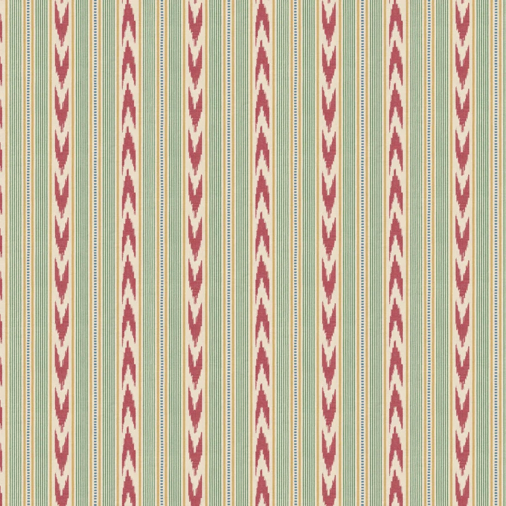 Newport Stripe by Mulberry Home Wallpaper - Red/Green
