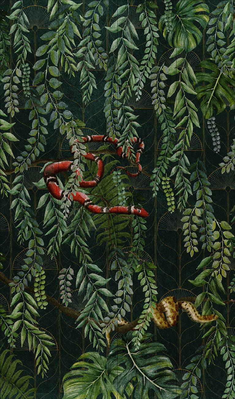 Sample - Art Deco Jungle Wallpaper Mural by UON for NLXL - (per m2)