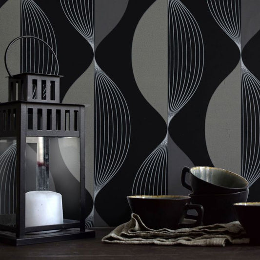 Ellips Wallpaper - Black - Discontinuing