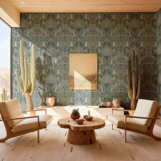 Oasis Villa Wallpaper - Celedon