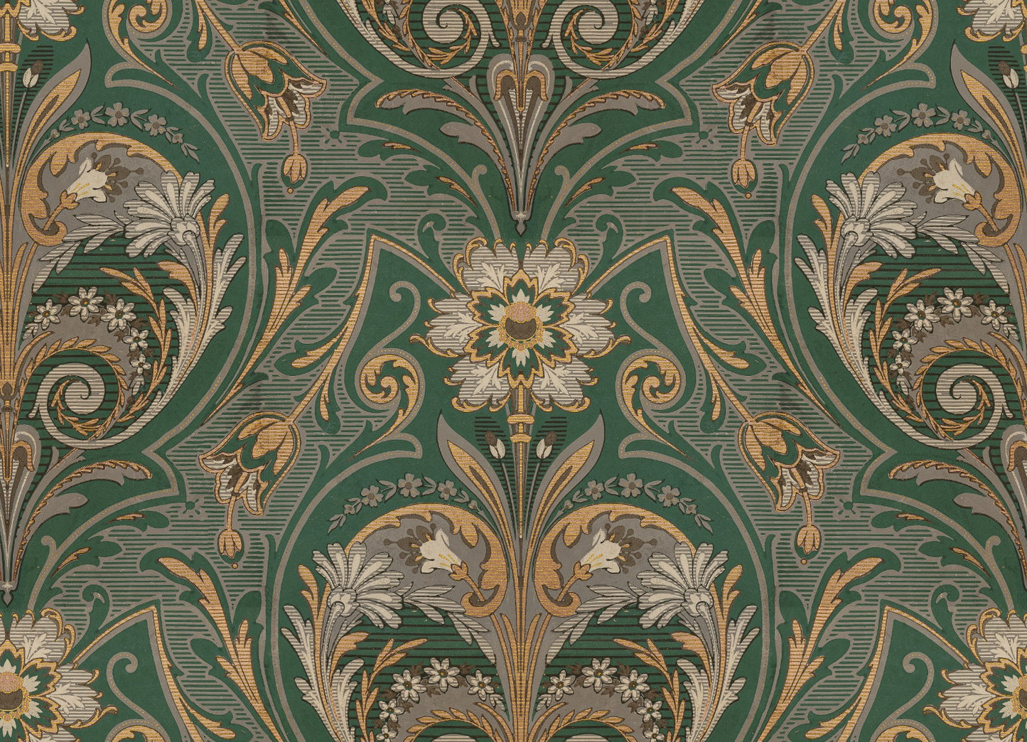 Oscar Antique Medallion - Custom Sized Wallpaper Mural (per m2) - Green