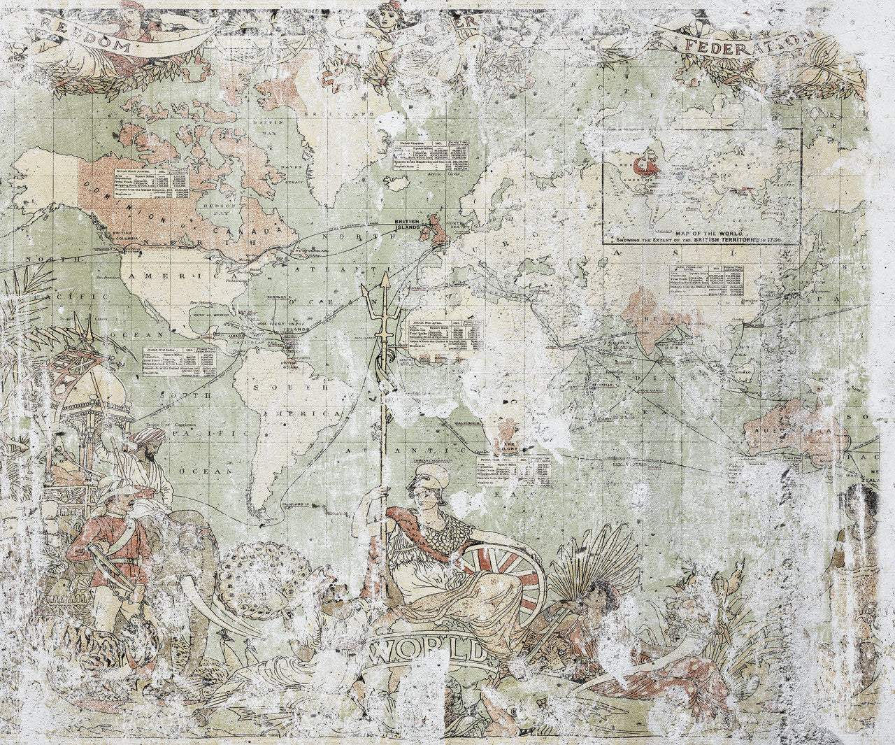 Sample – The British Empire - Custom Sized Wallpaper Mural (per m2)