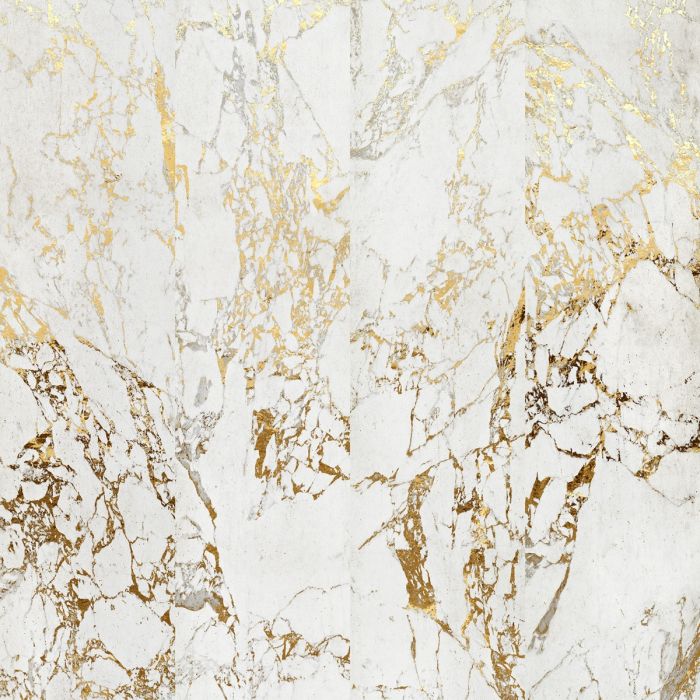 Sample – Marble – Foil Wallpaper – White Gold