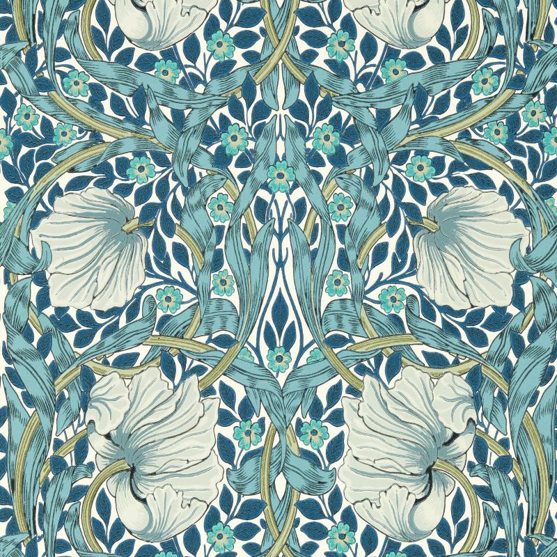 Sample - Pimpernel Wallpaper - Cobalt/Mineral