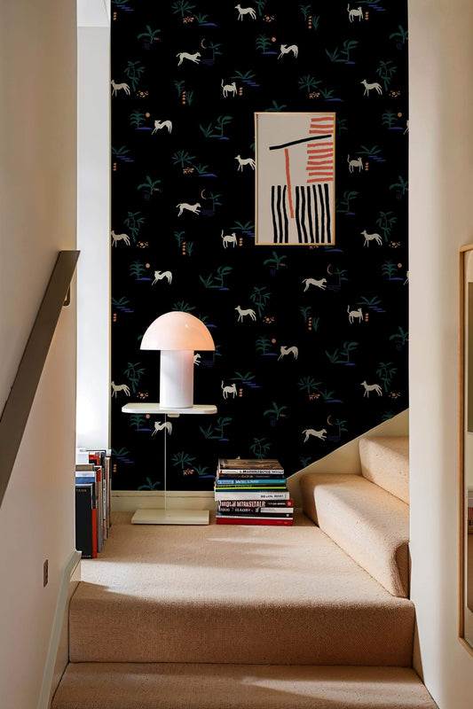 Prehistoric Animal Wallpaper - Black
