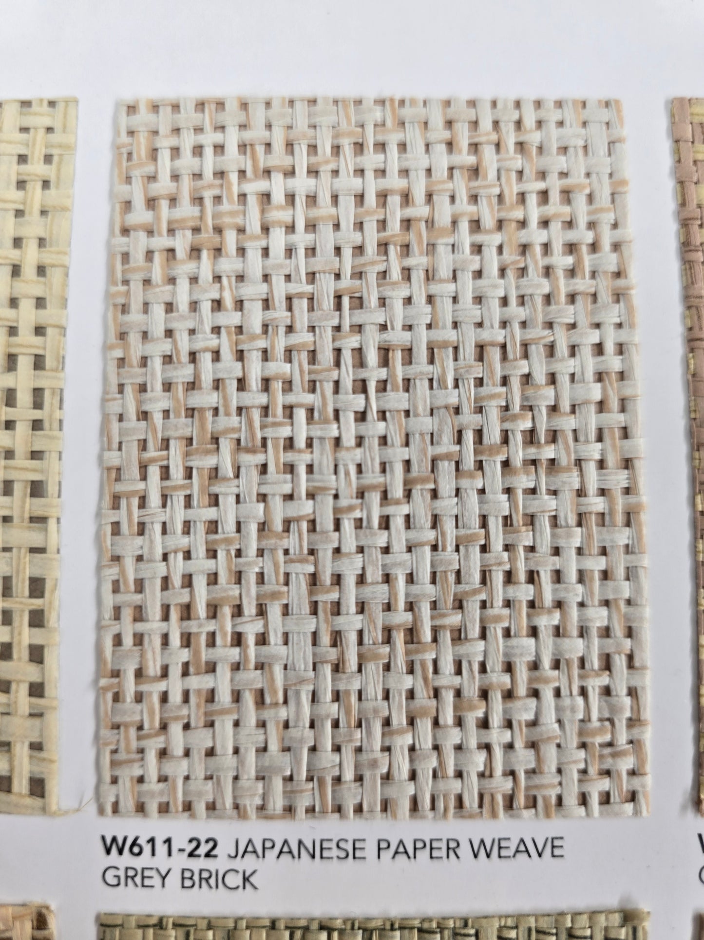 Japanese Paperweave Wallpaper - Grey Brick