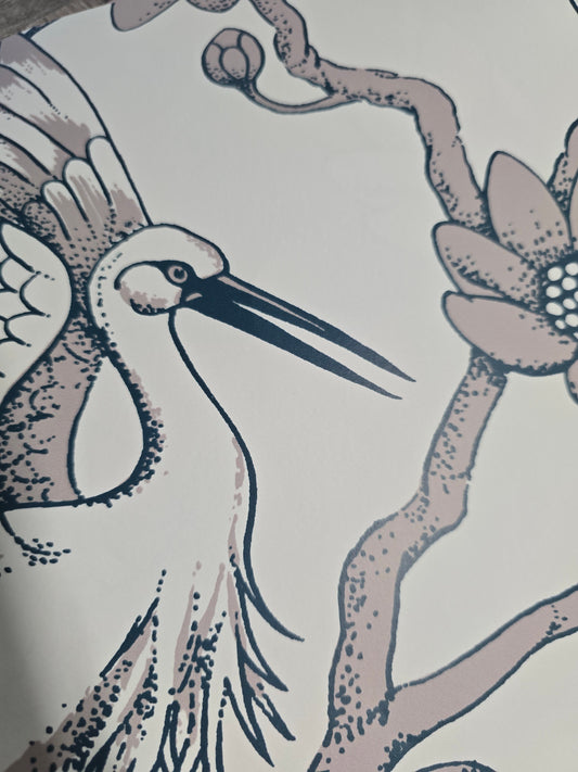 Egrets Florence Broadhurst Wallpaper - Dune