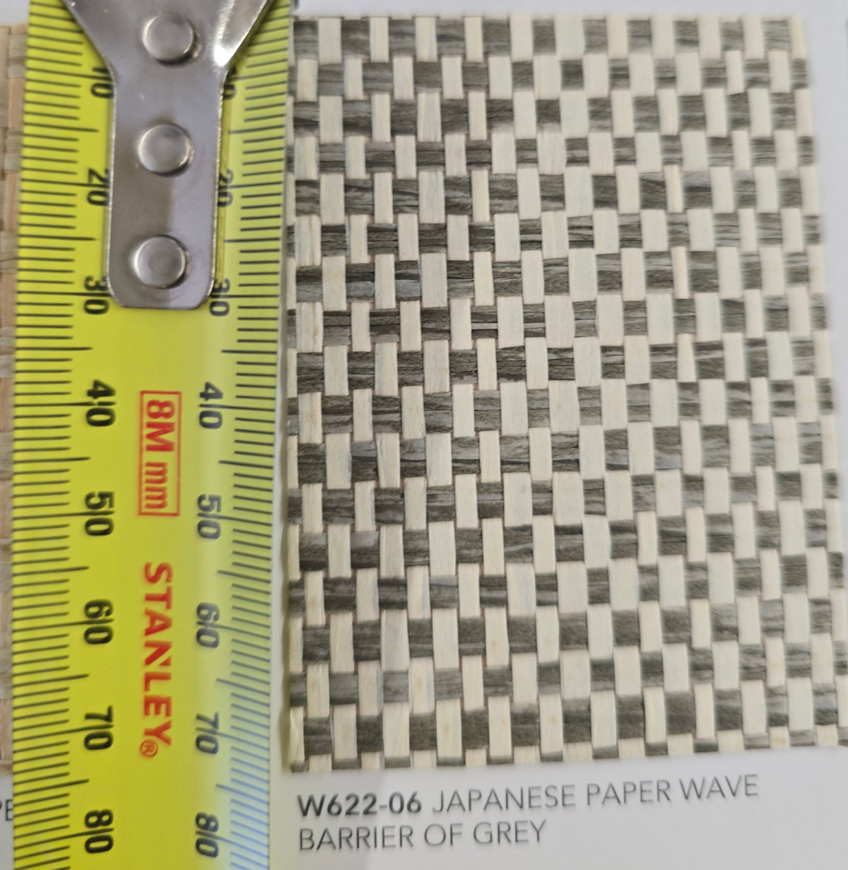 Japanese Paper Weave Wide Wallpaper - Barrier of Grey