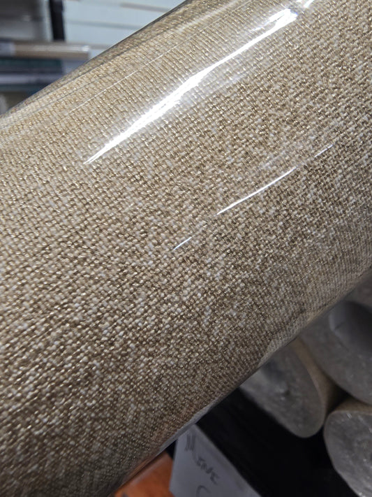 Mini Chevron Textured Wallpaper - Metallise Beige - 17 Rolls Left