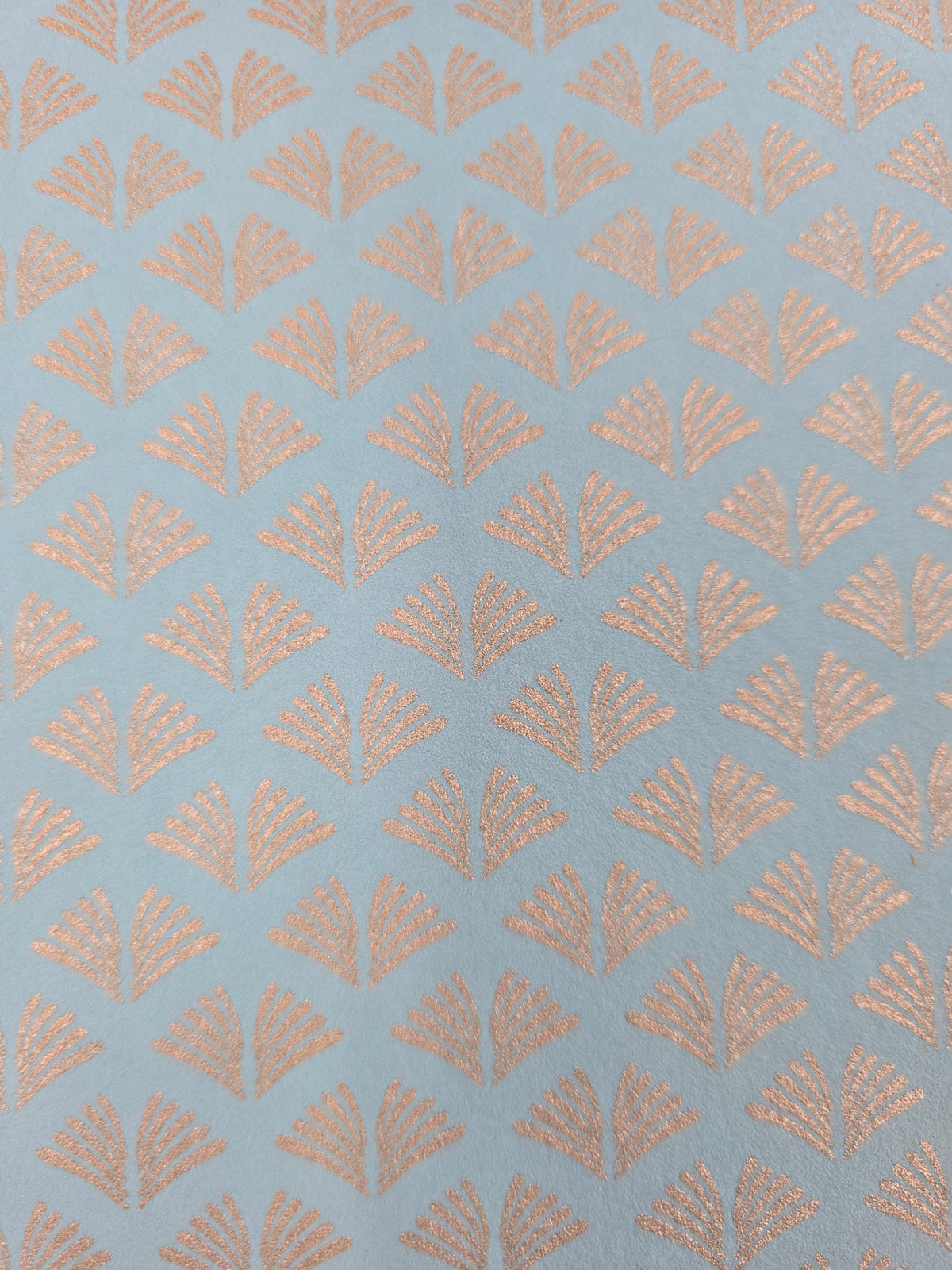 Tiny Fans - Metallic Art Deco Wallpaper - Turquoise Gold