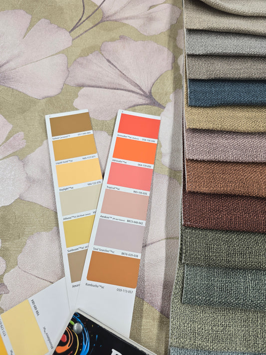 Elara Ginkgo Wallpaper – Blush & Ochre