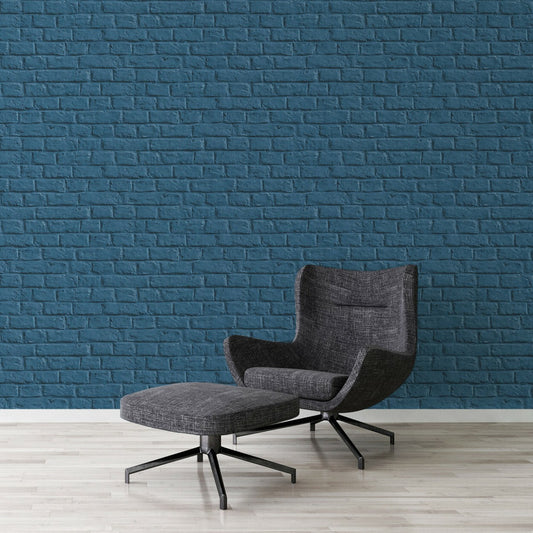 Amsterdam Vintage Brick Wallpaper by Anke & Daan - Blue