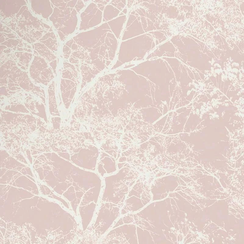 Sample - Whispering Trees Wallpaper - Dusky Pink Glitter