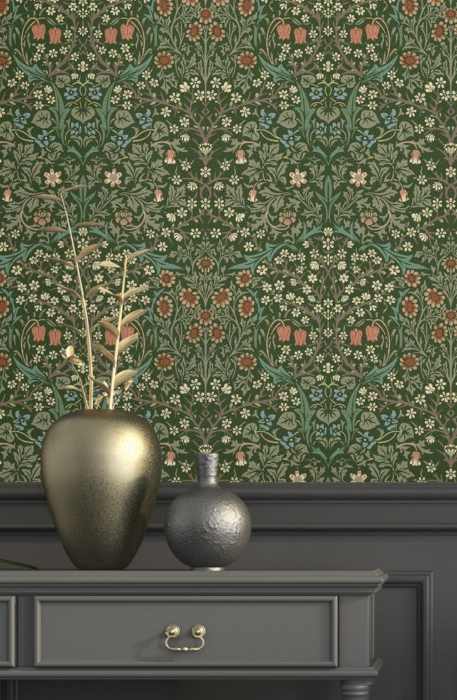 Blackthorn Wallpaper - Green