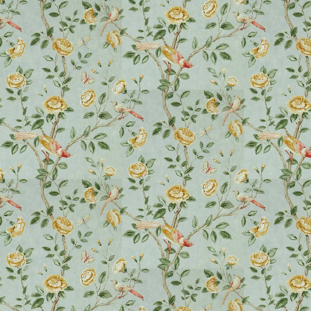Sample - Andhara Wallpaper - Seaglass and Lemon