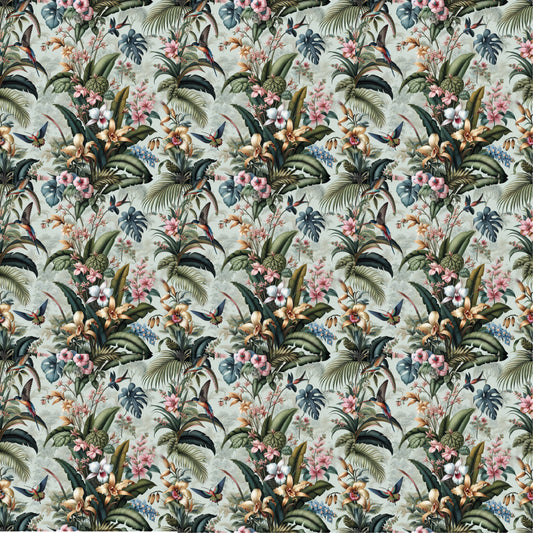 Singapura Custom Printed Wallpaper - Smoky Blue