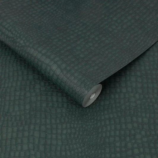 Crocodile Super Fresco Wallpapers - Dark Green