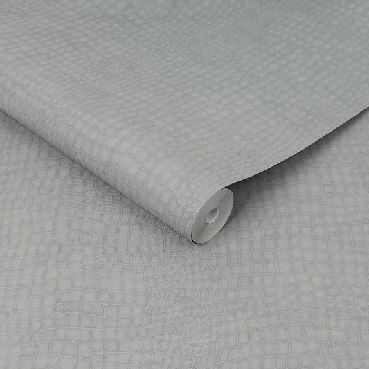 Crocodile Super Fresco Wallpapers - White