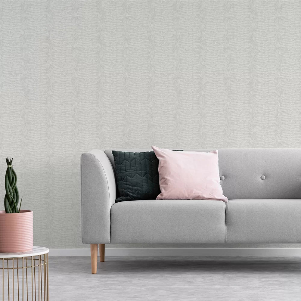 Crocodile Super Fresco Wallpapers - White