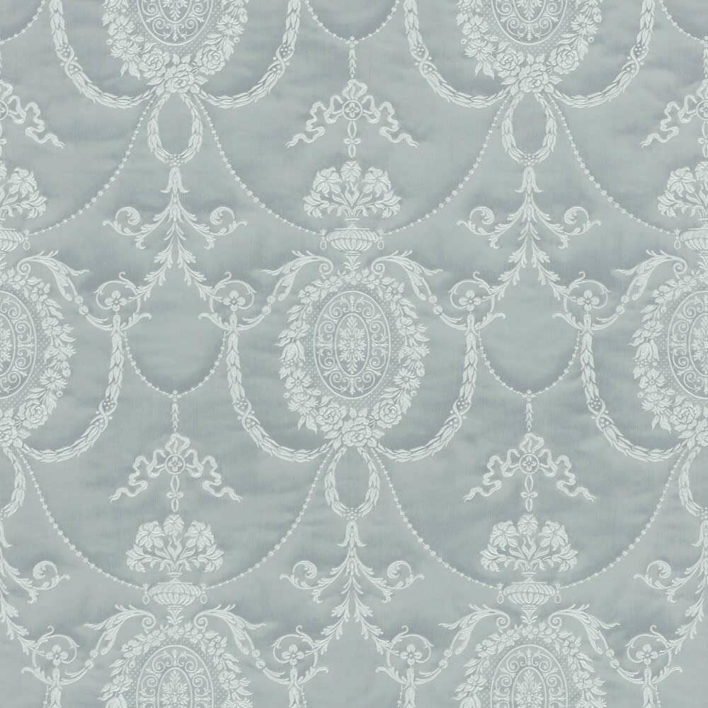 Sample - Rich Trianon Damask Wallpaper - Blue/Grey