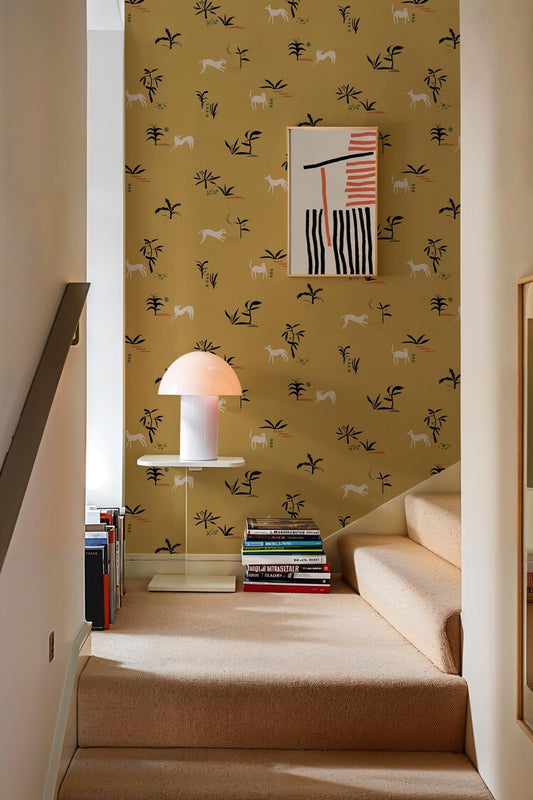 Prehistoric Animal Wallpaper - Ocher
