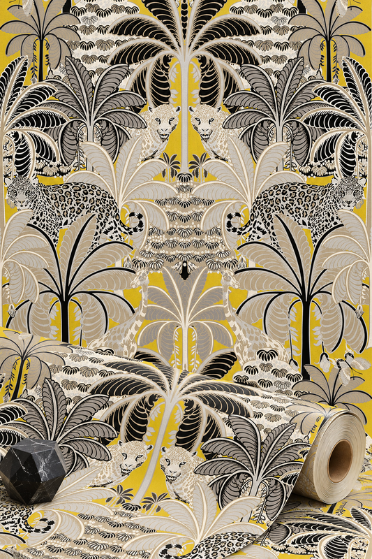 Tropical Mirage Wallpaper - Yellow Gold
