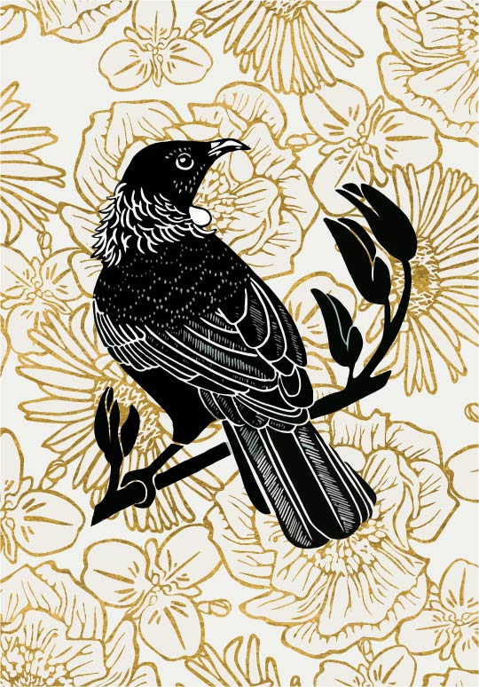 Sample – Tui Bird Series - Mackenzie Country - Custom Sized Wallpaper Mural (per m2)