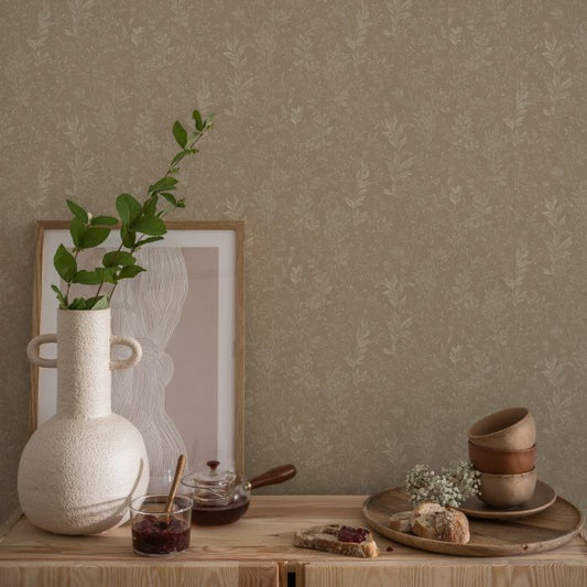 Tuva - Wild Grasses Wallpaper - Beige