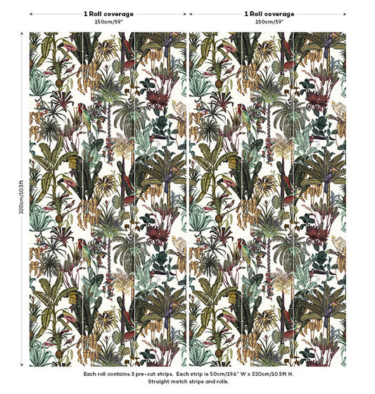 Birds Birds Mural Wallpaper - White