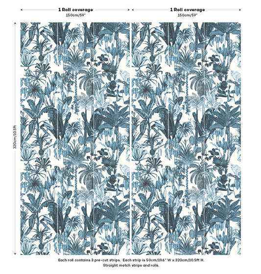 Birds Birds Mural Wallpaper - Blue